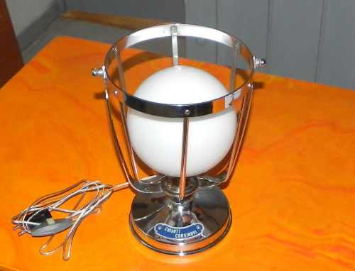 lampe à poser chrome panier bouteille chianti