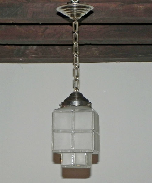 suspension verre depoli art deco