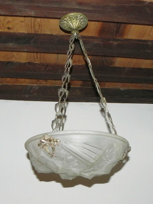 mouynet art deco glass shade